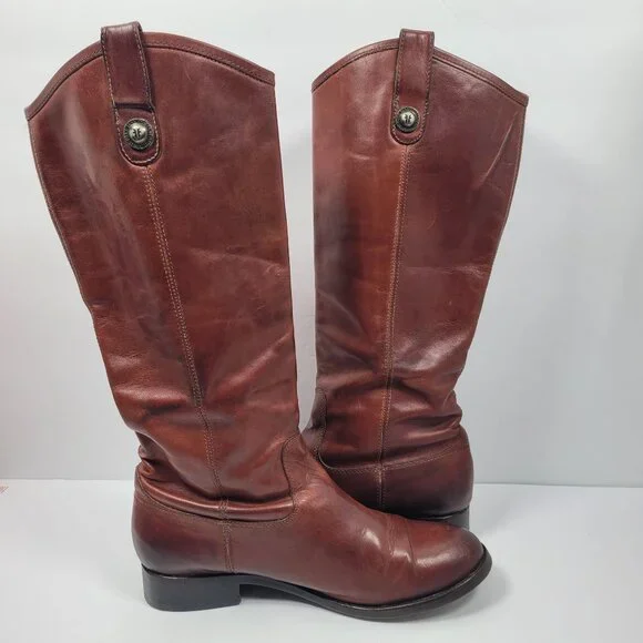 Frye Melissa Button Tall Knee Pull On Women's Brown Boots 77167 US Size 7.5B - Picture 6 of 15